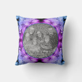 花の抽象芸術着色あなたの写真を追加 クッション (裏面)