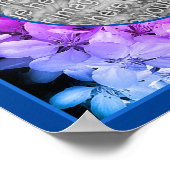 花の抽象芸術着色あなたの写真を追加 ポスター (角)