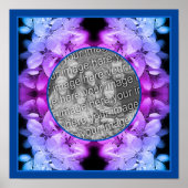 花の抽象芸術着色あなたの写真を追加 ポスター (正面)