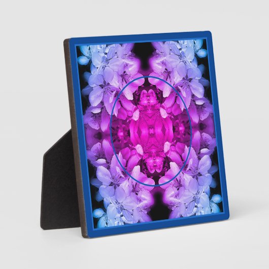 花の抽象芸術着色自分の写真を追加 フォトプラーク (正面)