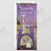 花の招待状のThumbelinaの女王 招待状 (正面/裏面)