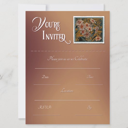 花の招待状（記入式） 招待状 (正面)