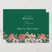 花の招待返信カード 招待状 (正面/裏面)