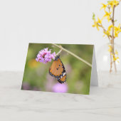 花の挨拶状(中ブランク)の蝶 カード (黄色い花)
