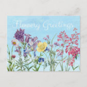 花の挨拶 フラワーイラスト ポストカード (正面)