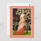 花の摘み時間ヴィンテージイラストレーション ポストカード (正面/裏面)