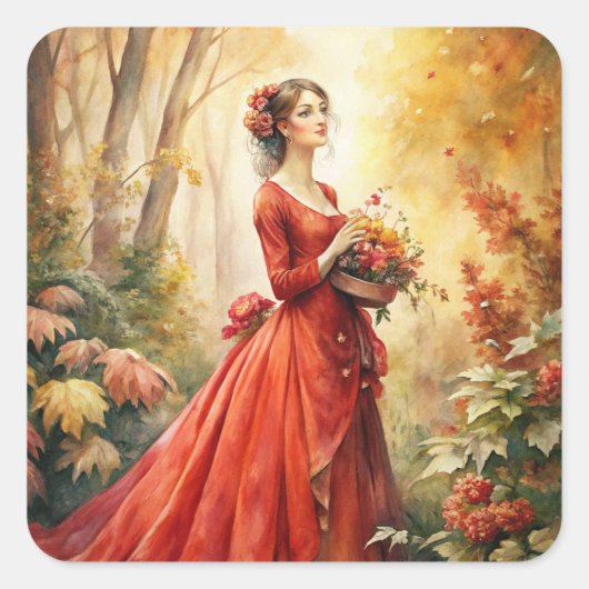 花の摘み スクエアシール (正面)