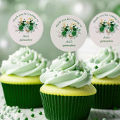 花の数字15 アイボリー グリーンとゴールドのキンセアネラ ラウンドシール