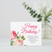 花の数字 6:24-26 誕生日ポストカード ポストカード (スタンド正面)