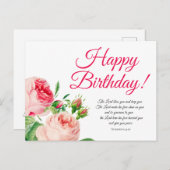 花の数字 6:24-26 誕生日ポストカード ポストカード (正面/裏面)