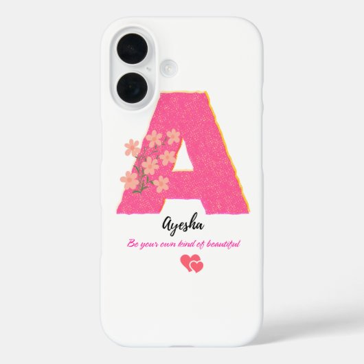 花の文字A iPhone 16 カバー/エレガントなモノグラム Case-Mate iPhoneケース (裏面)