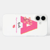 花の文字A iPhone 16 カバー/エレガントなモノグラム Case-Mate iPhoneケース (裏面 (横))