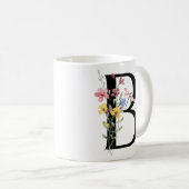 花の文字B コーヒーマグカップ (正面右)