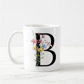 花の文字B コーヒーマグカップ (左)