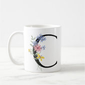 花の文字C コーヒーマグカップ (左)