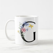 花の文字G コーヒーマグカップ (左)
