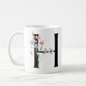 花の文字H コーヒーマグカップ (左)