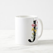 花の文字J コーヒーマグカップ (正面右)