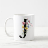 花の文字J コーヒーマグカップ (左)