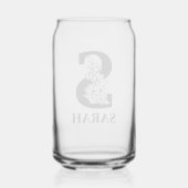 花の文字Sのイニシャルと名前入り ガラス缶 (裏面)