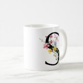 花の文字S コーヒーマグカップ (正面右)