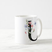 花の文字U コーヒーマグカップ (正面右)