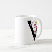 花の文字V コーヒーマグカップ (正面右)