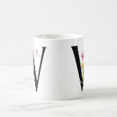 花の文字W コーヒーマグカップ (中央)