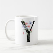 花の文字Y コーヒーマグカップ (左)