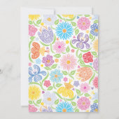 花の旗のブライダルシャワーの招待状 招待状 (裏面)