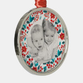 花の旗の休日の写真の優れた円形のオーナメント メタルオーナメント (右)