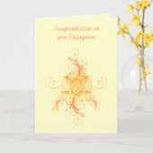 花の日曜日の婚約のお祝いカード カード (黄色い花)