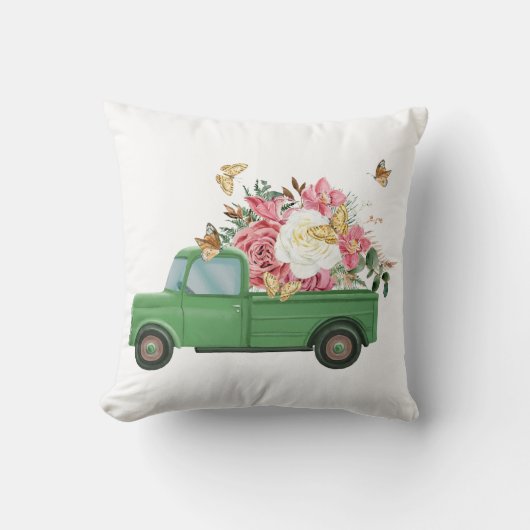 花の昇華デザイン クッション (正面)