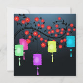 花の明かりとランタンの招待 招待状 (裏面)