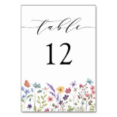 花の春の夏の野の花の結婚式 テーブルナンバー (裏面)