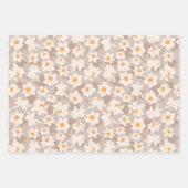 花の春の水仙 | ブラウンとパープル ラッピングペーパーシート (正面)