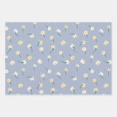 花の春の水仙 | 青と灰色 ラッピングペーパーシート (正面2)