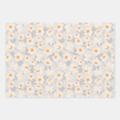 花の春の水仙 | 青と灰色 ラッピングペーパーシート (正面)