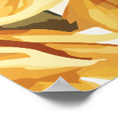 花の春ひまわり水彩 ポスター (角)