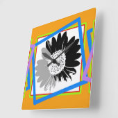 花の時計 スクエア壁時計 (傾斜)