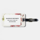 花の暗いピンクのしぶき ラゲッジタグ (裏面横)