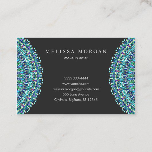 花の曼荼羅のオーナメント 名刺 (裏面)