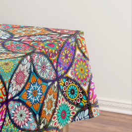 花の曼荼羅のクリエイティブは芸術パターンを一周します テーブルクロス