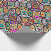 花の曼荼羅のクリエイティブは芸術パターンを一周します ラッピングペーパー (角)