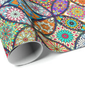 花の曼荼羅のクリエイティブは芸術パターンを一周します ラッピングペーパー (ロールコーナー)