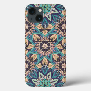 花の曼荼羅の抽象芸術パターンデザイン iPhone 13ケース