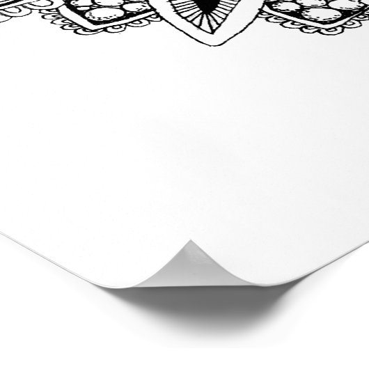 花の曼荼羅の生命の神聖な幾何学の種子 ポスター (角)