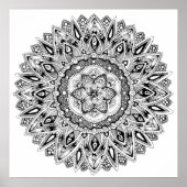 花の曼荼羅の生命の神聖な幾何学の種子 ポスター (正面)