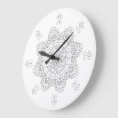 花の曼荼羅。 ヴィンテージの装飾的な要素。 Orien ラージ壁時計 (傾斜)
