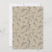 花の月桂樹の花輪のイニシャル ウェディング 招待状 (裏面)